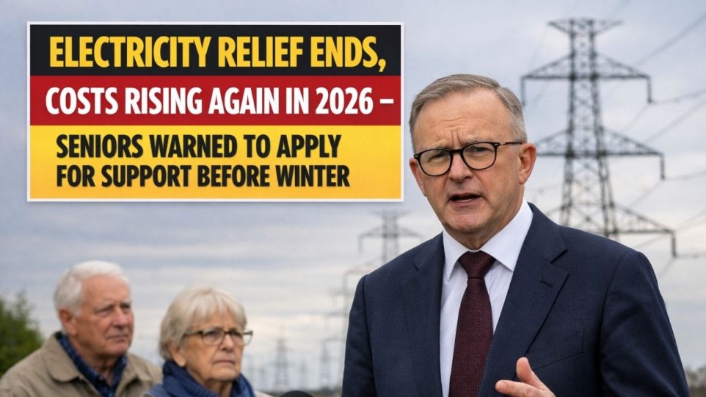 Electricity Relief Ends, Costs Rising Again in 2026 — Seniors Warned to Apply for Support Before Winter