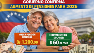 Gobierno confirma aumento de pensiones para 2026 – este será el nuevo monto mensual en bolívares y dólares