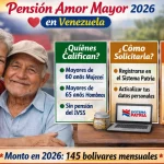 Pensión Amor Mayor 2026 en Venezuela: Quiénes Califican, Cómo Solicitarla y Calendario de Pagos