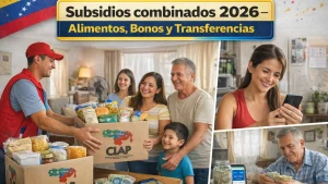 Subsidios combinados 2026 en Venezuela: cómo recibir alimentos, bonos y transferencias a la vez