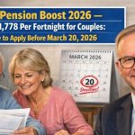 Age Pension Boost 2026 – Up to $1,778 Per Fortnight for Couples: Deadline to Apply Before March 20, 2026
