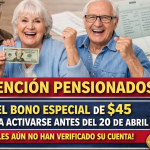 Atención Pensionados: El Bono Especial de $45 Podría Activarse Antes del 20 de Abril – Miles Aún No Han Verificado su Cuenta