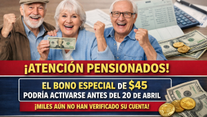 Atención Pensionados: El Bono Especial de $45 Podría Activarse Antes del 20 de Abril – Miles Aún No Han Verificado su Cuenta