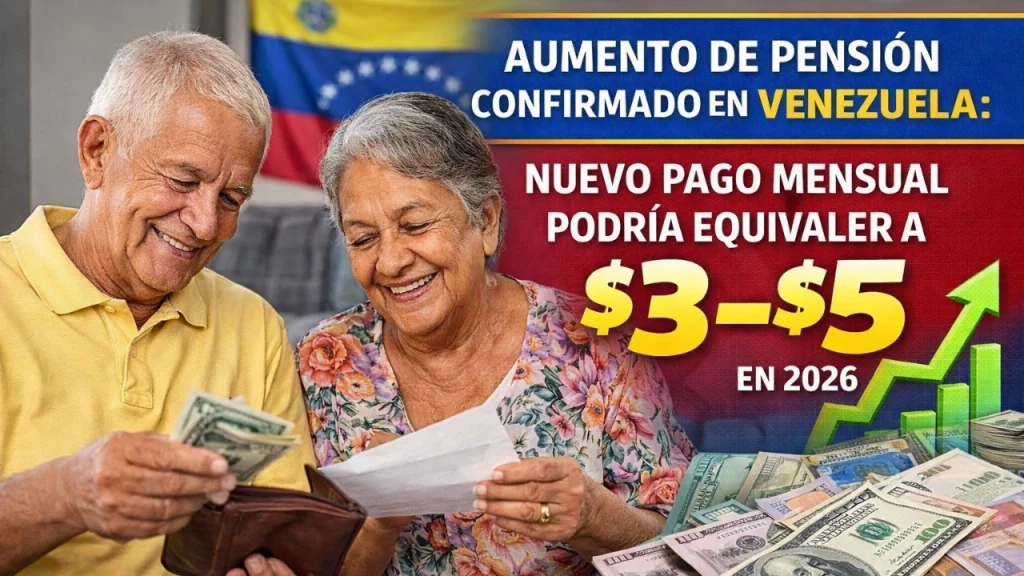 Aumento de Pensión Confirmado en Venezuela: Nuevo Pago Mensual Podría Equivaler a $3–$5 en 2026