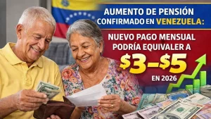 Aumento de Pensión Confirmado en Venezuela: Nuevo Pago Mensual Podría Equivaler a $3–$5 en 2026