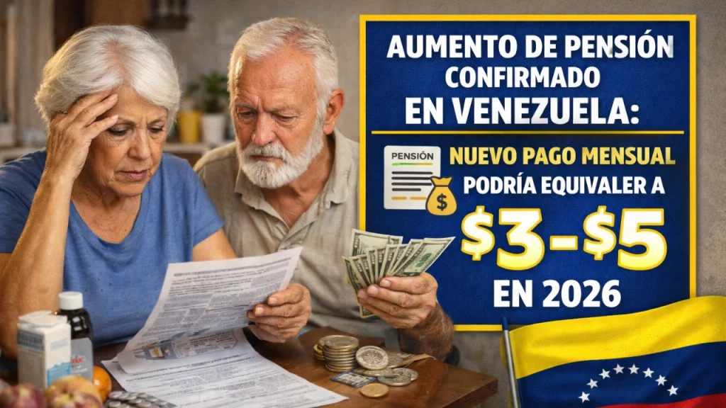 Aumento de Pensión Confirmado en Venezuela: Nuevo Pago Mensual Podría Equivaler a $3–$5 en 2026