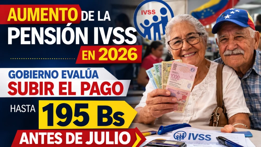 ⁠Aumento de la Pensión IVSS en 2026: Gobierno Evalúa Subir el Pago hasta 195 Bs Antes de Julio