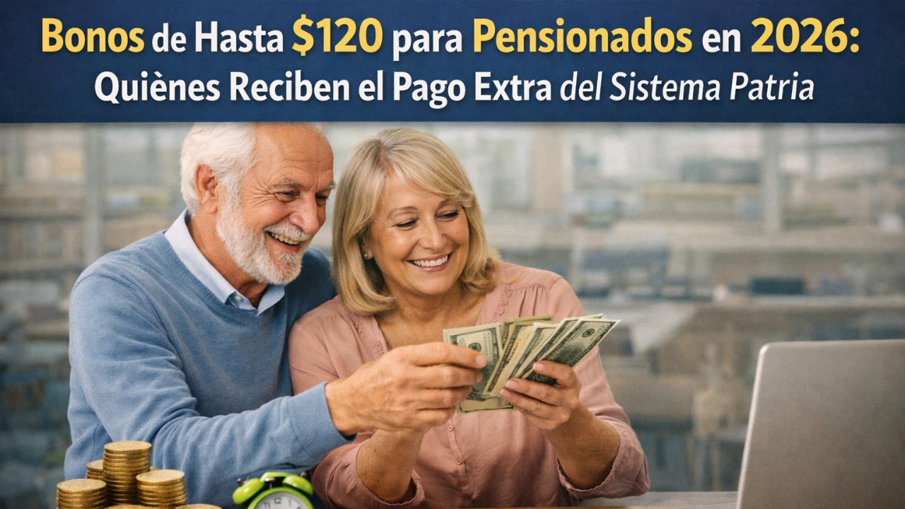 Bonos de Hasta $120 para Pensionados en 2026: Quiénes Reciben el Pago Extra del Sistema Patria