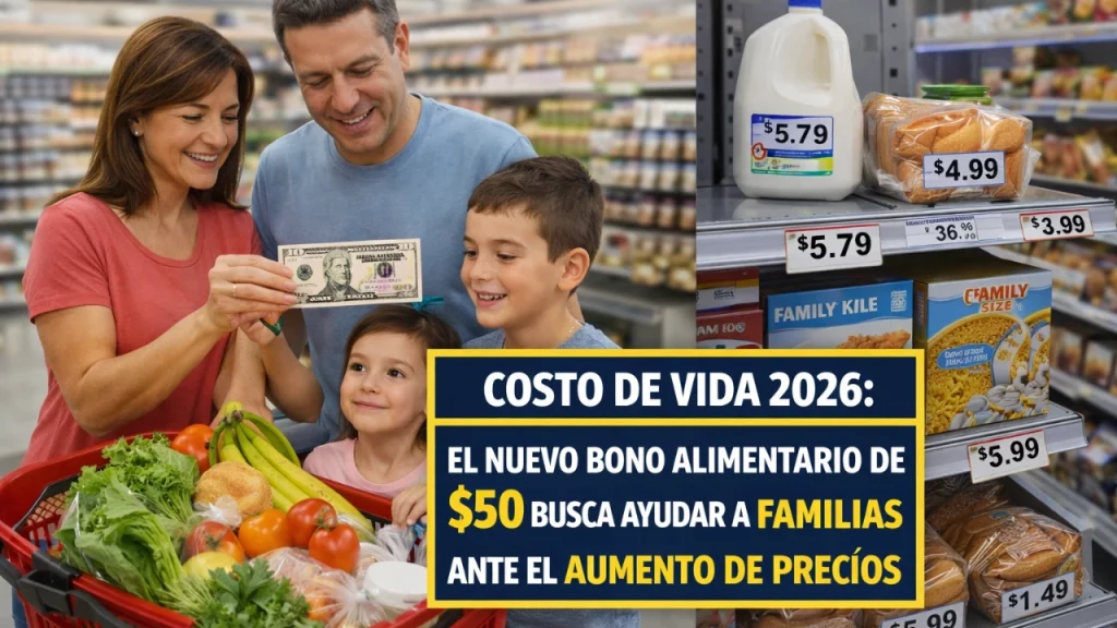 Costo de Vida 2026: El Nuevo Bono Alimentario de $50 Busca Ayudar a Familias Ante el Aumento de Precios