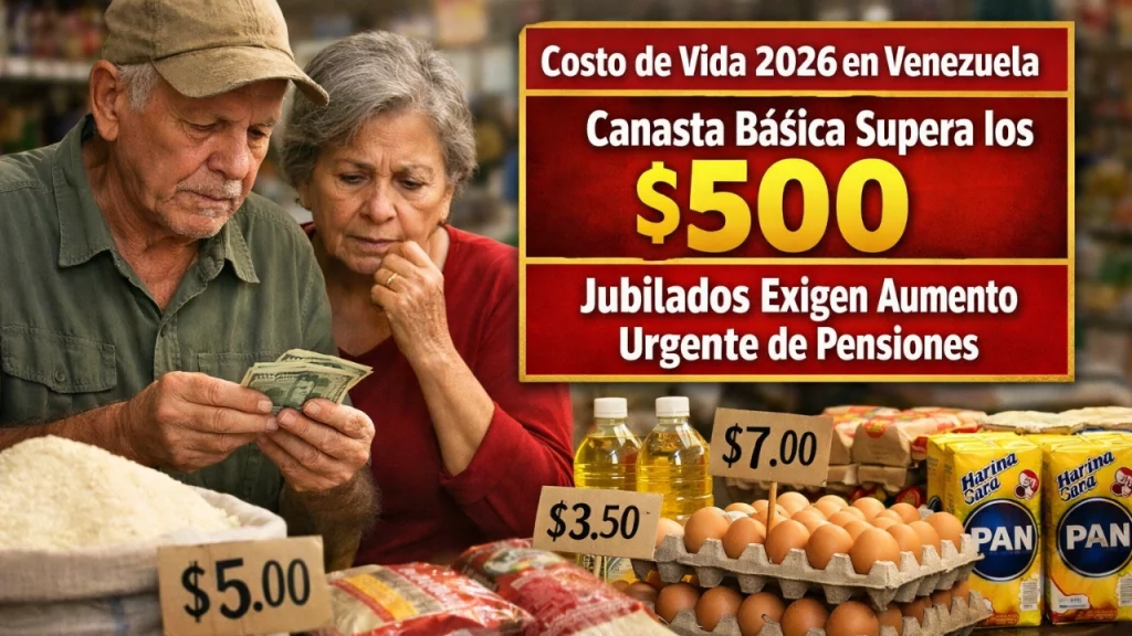 Costo de Vida 2026 en Venezuela: Canasta Básica Supera los $500 y Jubilados Piden Aumento Urgente de Pensiones