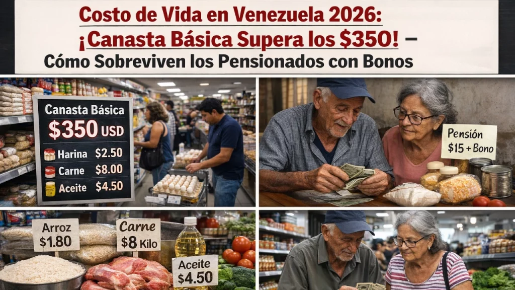 Costo de Vida en Venezuela 2026: Canasta Básica Supera los $350 – Cómo Sobreviven los Pensionados con Bonos