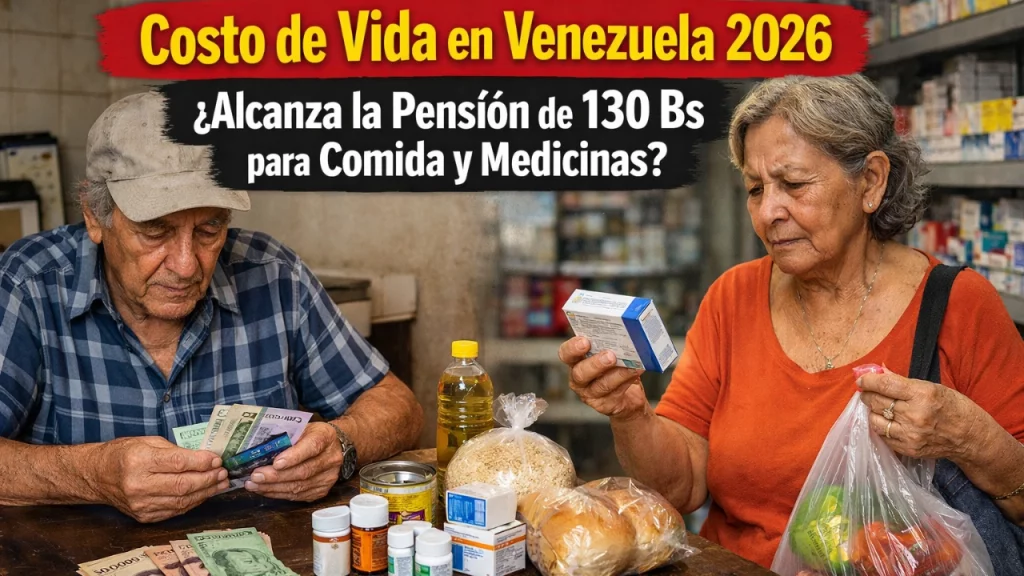 Costo de Vida en Venezuela 2026: ¿Alcanza la Pensión de 130 Bs para Comida y Medicinas?