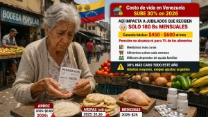 Costo de vida en Venezuela sube 30% en 2026: así impacta a jubilados que reciben solo 180 Bs mensuales