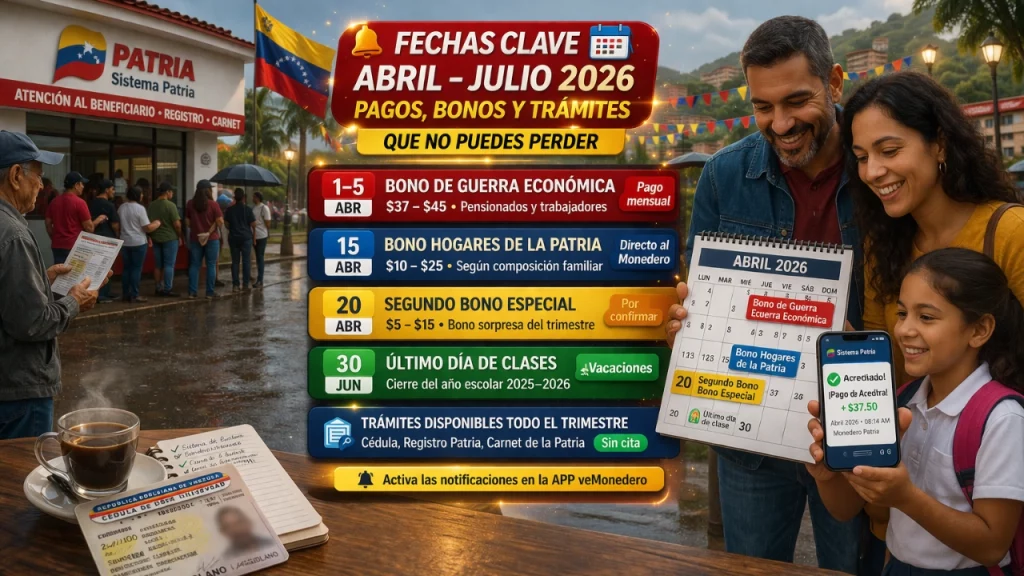 Fechas clave abril–julio 2026: pagos, bonos y trámites que no puedes perder en los próximos meses