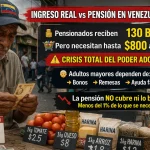 Ingreso Real vs Pensión en Venezuela 2026: Pensionados Reciben 130 Bs Mientras Necesitan Hasta $800 al Mes