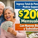 Ingreso Total de Pensionados Podría Superar $200 Mensuales Con Nuevos Bonos y Subsidios