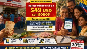 Ingreso mínimo en Venezuela sube hasta $49 con bonos en marzo 2026: guía completa para cobrarlo antes del 30 de marzo