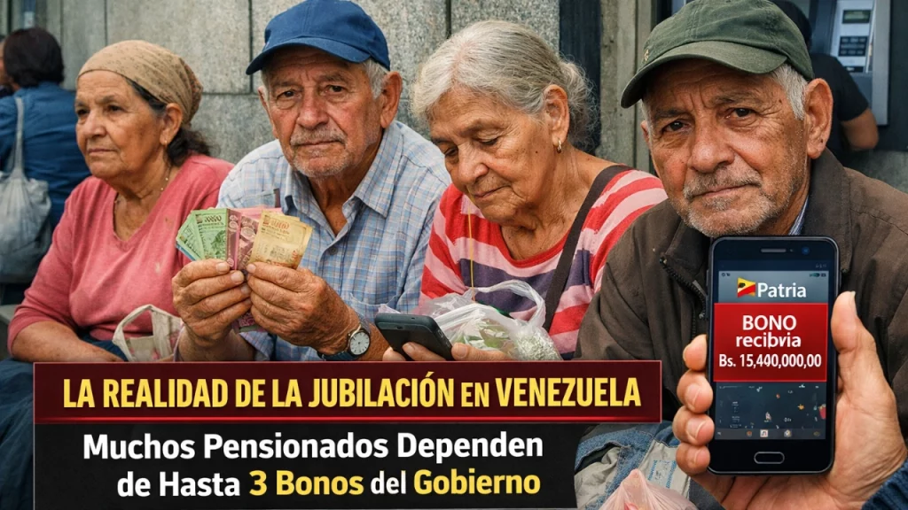 La Realidad de la Jubilación en Venezuela: Muchos Pensionados Dependen de Hasta 3 Bonos del Gobierno