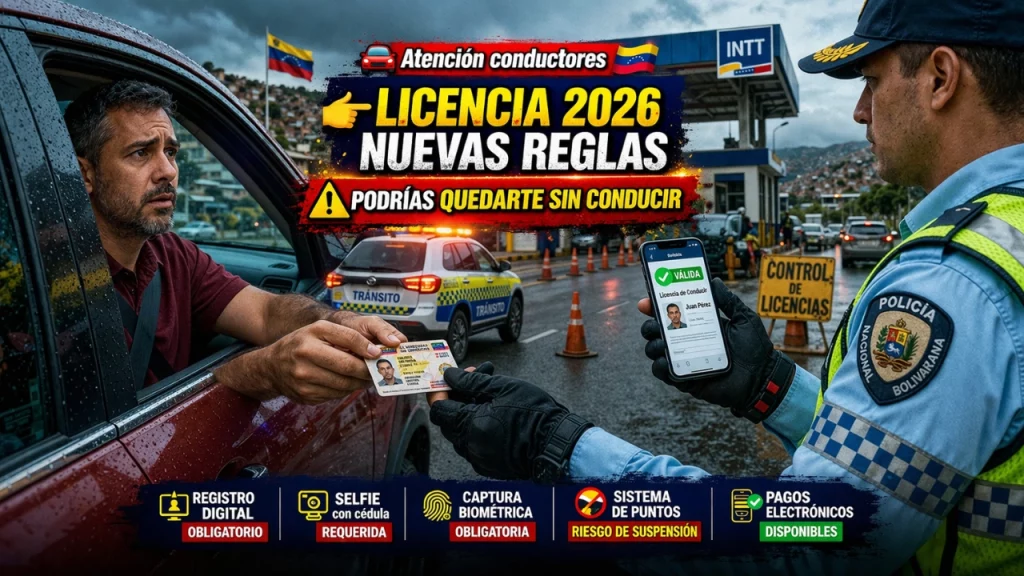 Licencia 2026 en Venezuela nuevas reglas desde febrero podrían dejarte sin conducir si no cumples esto