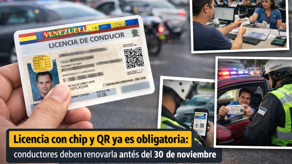⁠Licencia con chip y QR ya es obligatoria: conductores deben renovarla antes del 30 de noviembre