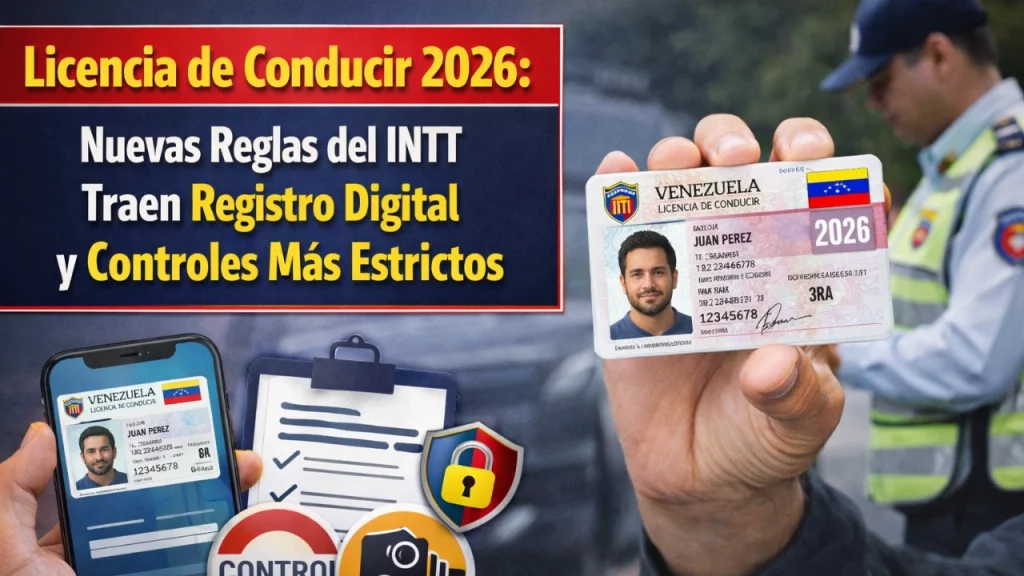 Licencia de Conducir 2026: Nuevas Reglas del INTT Traen Registro Digital y Controles Más Estrictos