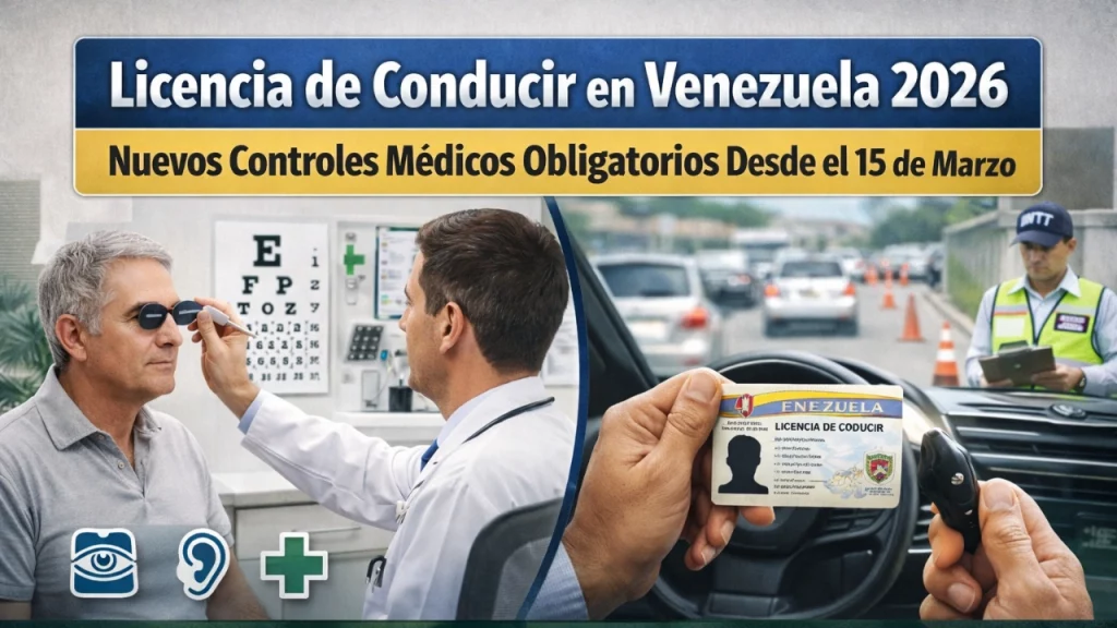 Licencia de Conducir en Venezuela 2026: Nuevos Controles Médicos Obligatorios Desde el 15 de Marzo