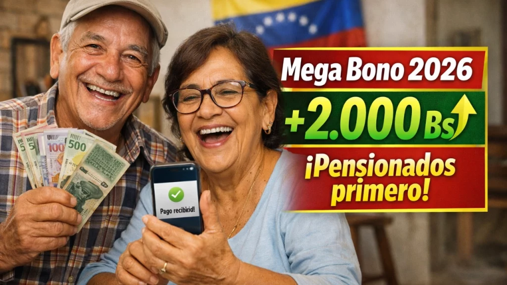 Mega Bono 2026 en Venezuela supera los 2.000 Bs: quiénes lo reciben primero y cómo acceder al pago