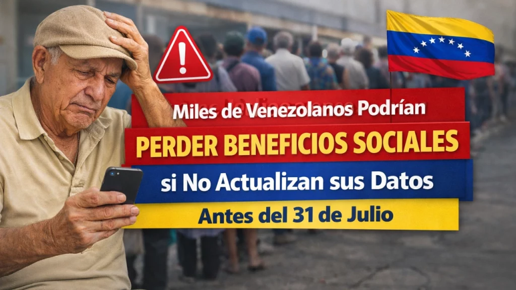 Miles de Venezolanos Podrían Perder Beneficios Sociales si No Actualizan sus Datos Antes del 31 de Julio