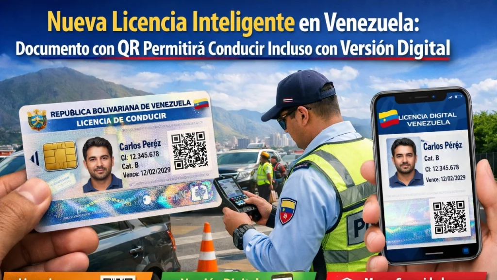 Nueva Licencia Inteligente en Venezuela: Documento con QR Permitirá Conducir Incluso con Versión Digital