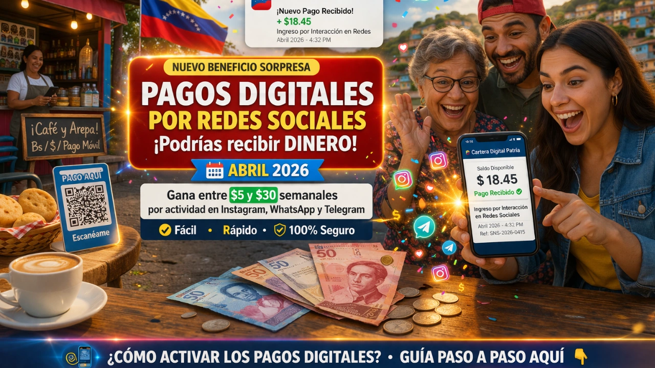 Nuevo beneficio sorpresa 2026: pagos digitales por redes sociales podrían darte dinero en abril