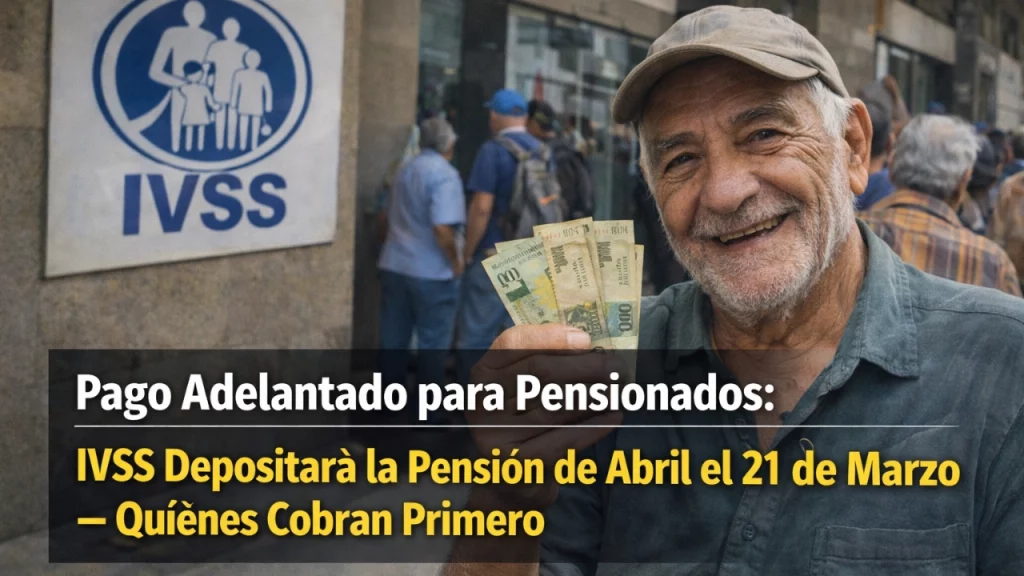 Pago Adelantado para Pensionados: IVSS Depositará la Pensión de Abril el 21 de Marzo — Quiénes Cobran Primero