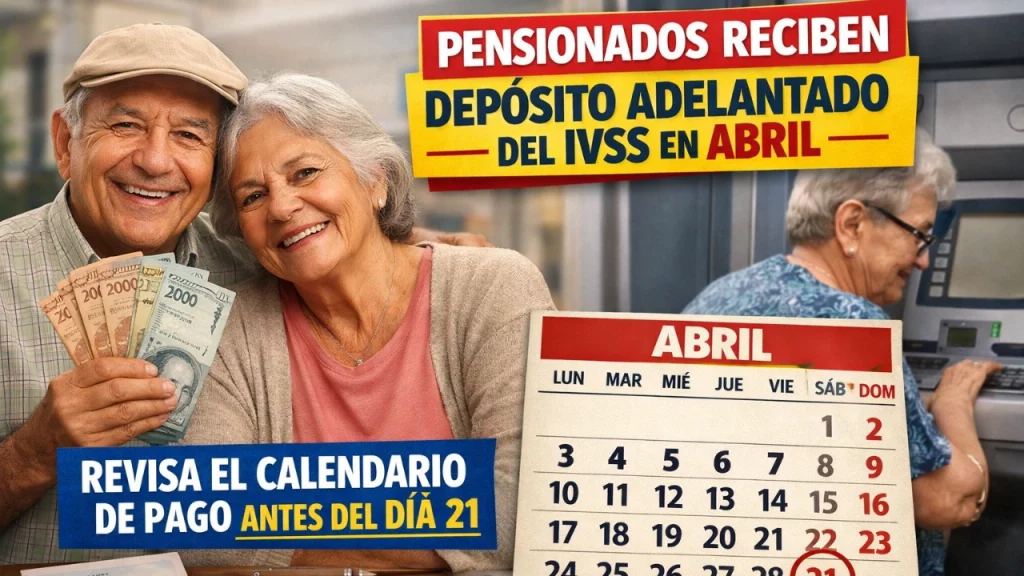 Pensionados Reciben Depósito Adelantado del IVSS en Abril – Revisa el Calendario de Pago Antes del Día 21