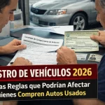Registro de Vehículos 2026: Nuevas Reglas que Podrían Afectar a Quienes Compren Autos Usados