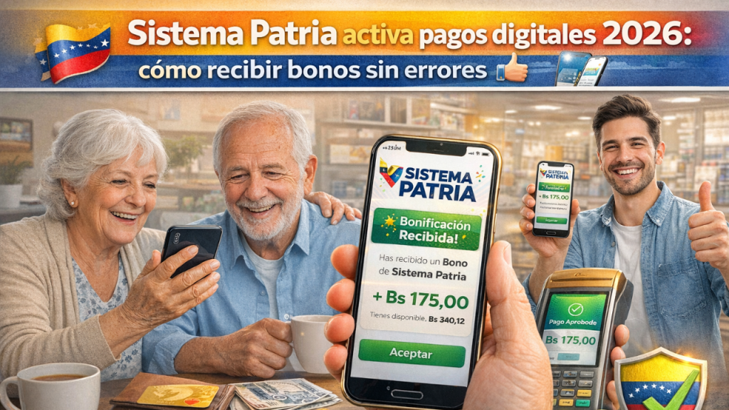 Sistema Patria activa pagos digitales 2026 cómo recibir bonos sin errores