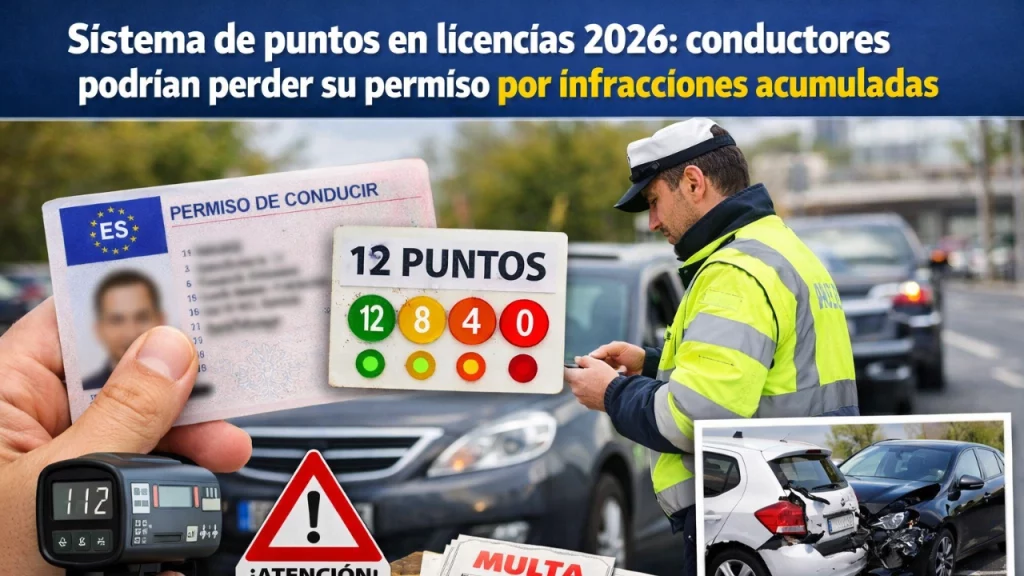 Sistema de puntos en licencias 2026: conductores podrían perder su permiso por infracciones acumuladas