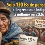 Solo 130 Bs de pensión: el ingreso que indigna a millones en 2026