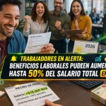 Trabajadores en alerta 2026: beneficios laborales podrían aumentar hasta 50% del salario total este año