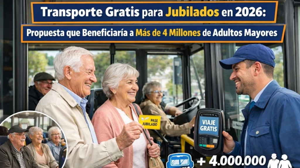 Transporte Gratis para Jubilados en 2026: Propuesta que Beneficiaría a Más de 4 Millones de Adultos Mayores