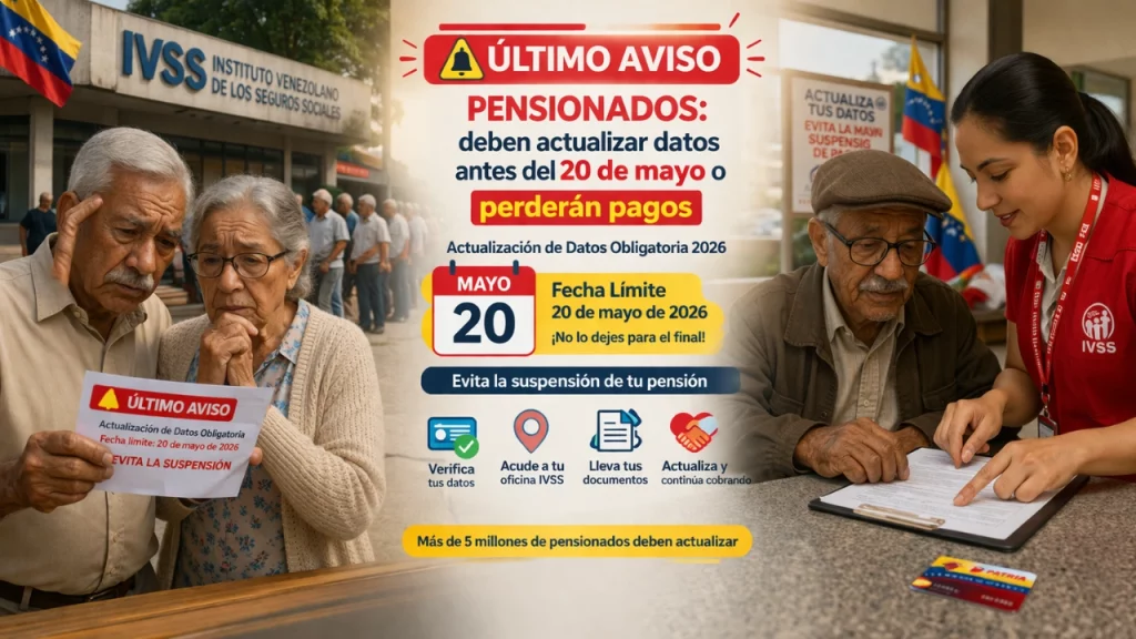 Último aviso: pensionados deben actualizar datos antes del 20 de mayo o perderán pagos