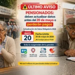 Último aviso: pensionados deben actualizar datos antes del 20 de mayo o perderán pagos