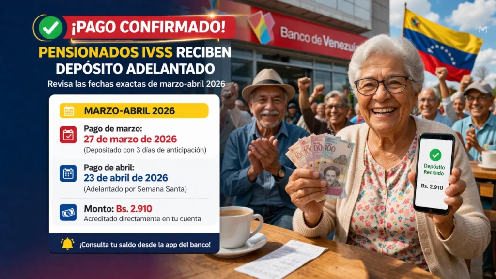 ¡Pago Confirmado! Pensionados IVSS Reciben Depósito Adelantado — Revisa Fechas Exactas de Marzo-Abril 2026